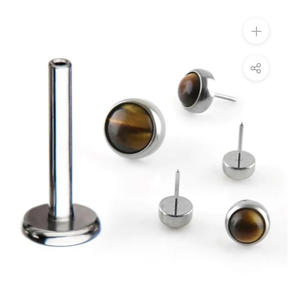 18g tiger eye stone, nose stud - Picture 1 of 5
